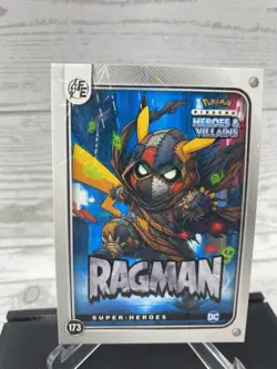Pikachu as Ragman #173 Lazer Holo DC Heroes & Villains (Non-Pokemon Fan Art) - Image 2