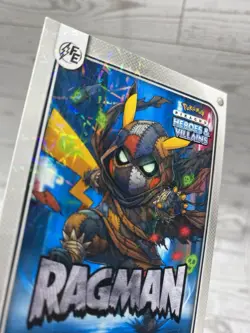 Pikachu as Ragman #173 Lazer Holo DC Heroes & Villains (Non-Pokemon Fan Art) - Image 3