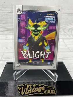 Pikachu as Blight #197 Lazer Holo DC Heroes & Villains (Non-Pokemon Fan Art) - Image 1