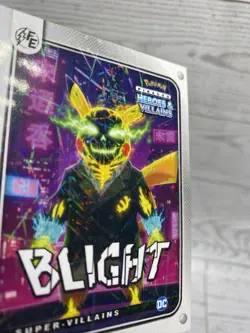 Pikachu as Blight #197 Lazer Holo DC Heroes & Villains (Non-Pokemon Fan Art) - Image 4
