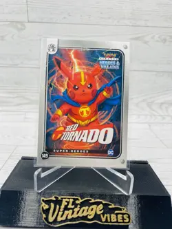 Pikachu as Red Tornado #149 Lazer Holo DC Heroes & Villains (Non-Pokemon Fan Art - Image 1