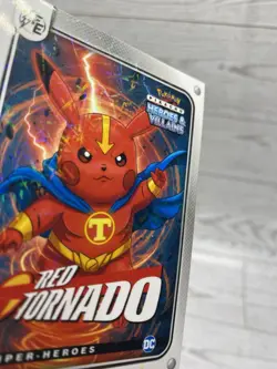 Pikachu as Red Tornado #149 Lazer Holo DC Heroes & Villains (Non-Pokemon Fan Art - Image 4