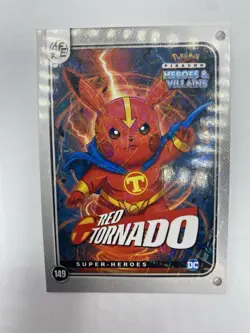 Pikachu as Red Tornado #149 Lazer Holo DC Heroes & Villains (Non-Pokemon Fan Art - Image 5