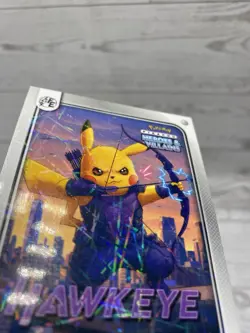 Pikachu as Hawkeye #21 Lazer Holo Marvel Heroes & Villains (Non-Pokemon Fan Art) - Image 5
