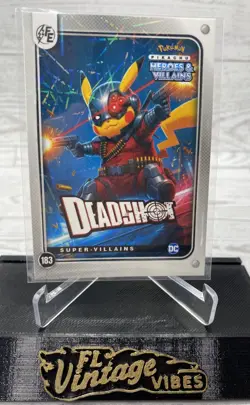 Pikachu as Deadshot #183 Lazer Holo DC Heroes & Villains (Non-Pokemon Fan Art) - Image 1