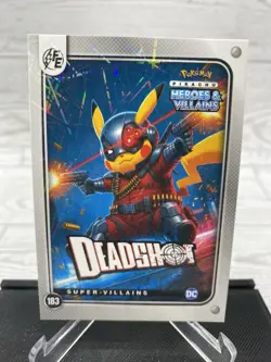 Pikachu as Deadshot #183 Lazer Holo DC Heroes & Villains (Non-Pokemon Fan Art) - Image 3