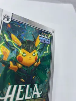 Pikachu as Hela #96 Lazer Holo Marvel Heroes & Villains (Non-Pokemon Fan Art) - Image 2