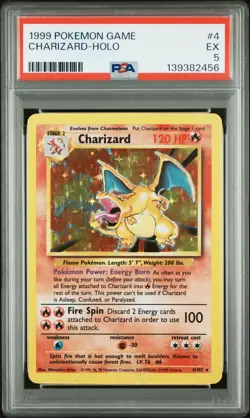 1999 POKEMON GAME #4 CHARIZARD-HOLO PSA 5 - Image 1