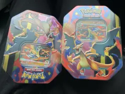 Lot of 2 Pokemon TCG Mega Charizard X + Y ex Tin Bundle Sealed New *IN HAND* - Image 1