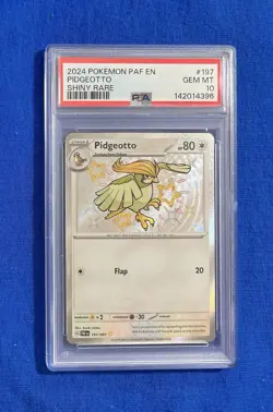 2024 POKEMON PAF EN-PALDEAN FATES SHINY RARE #197 PIDGEOTTO PSA 10 - Image 1