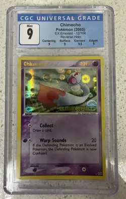 Pokemon 2005 EX Emerald Reverse Holo Chimecho Graded CGC 9 - Image 1