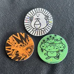 Nintendo Pokemon TCG Holofoil Flip Coins Chansey Vileplume Aerodactyl Set of 3 - Image 1