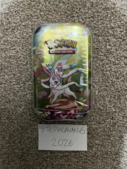 Pokemon TCG: Scarlet & Violet—Prismatic Evolutions Mini Tin New Sealed - Sylveon - Image 1