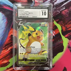 CGC 10 Raichu V 2022 Pokemon Sword & Shield Brilliant Stars 158/172 Full ArtGEM - Image 1