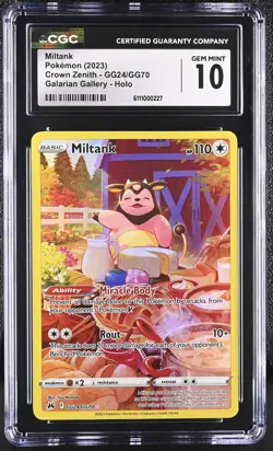 MILTANK Crown Zenith Holo Trainer Gallery #GG24 CGC 10 Pokemon [Nostalgium] - Image 1