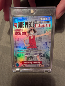 One Piece Monkey D. Luffy US Voyage College Basketball Promo Card Gonzaga - Image 1