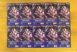 10 x One Piece OP14 THE AZURE SEA’S SEVEN Sleeved Blister Booster Packs Sealed - Image 1