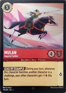 118/204 MULAN IMPERIAL SOLDIER FIRST CHAPTER FOIL SUPER RARE DISNEY LORCANA CARD - Image 1