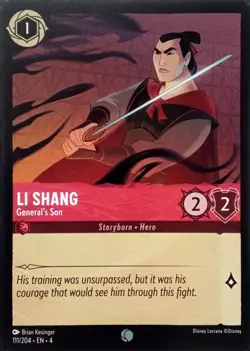 111/204 LI SHANG GENERAL'S SON URSULAS RETURN COMMON DISNEY LORCANA CARD - Image 1