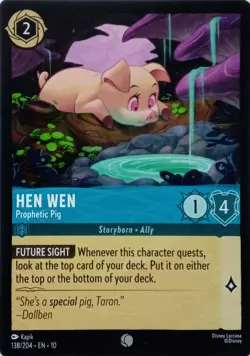 138/204 HEN WEN PROPHETIC PIG EN10 COMMON DISNEY LORCANA CARD - Image 1