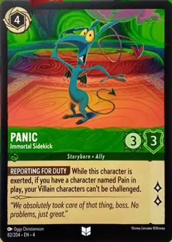 82/204 PANIC IMMORTAL SIDEKICK URSULAS RETURN UNCOMMON DISNEY LORCANA CARD - Image 1