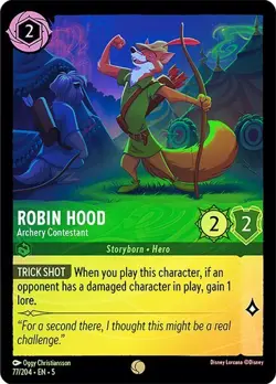 Disney Lorcana Robin Hood Archery Contestant 77/204 Shimmering Skies Cold Foil - Image 1