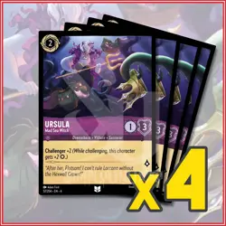 Disney Lorcana TCG: Ursula Mad Sea Witch 57/204 x4 Uncommon - Image 1
