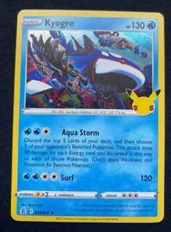 Pokemon TCG Kyogre Holo Rare Card Celebrations 003/025 (NM/LP) - Image 1