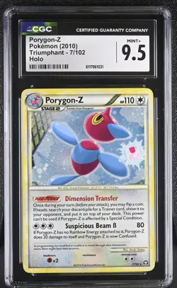 CGC 9.5 MINT+ Porygon-Z 2010 Triumphant 7/102 Holo Pokemon Card - Image 1