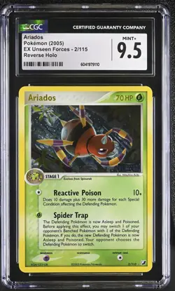 CGC 9.5 Ariados EX Unseen Forces 2/115 Reverse Holo STAMPED Pokemon Card - Image 1