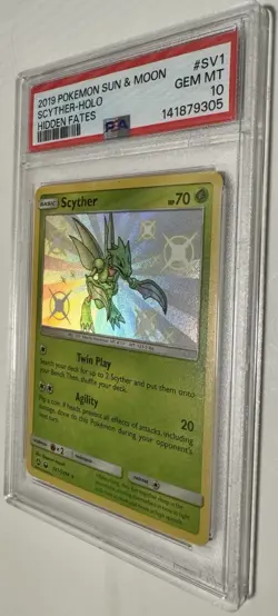 2019 Pokemon Sun & Moon Scyther Holo PSA 10 Hidden Fates Shiny Vault SV1 - Image 2