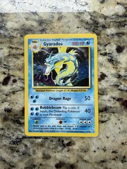 Pokemon Base Set Gyarados Holo Rare Card 6/102 - Image 1