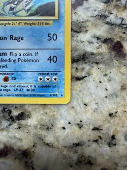 Pokemon Base Set Gyarados Holo Rare Card 6/102 - Image 3