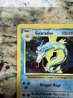 Pokemon Base Set Gyarados Holo Rare Card 6/102 - Image 5