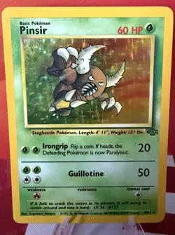 Pokemon TCG Pinsir Jungle Holo Card 9/64 Unlimited Rare, Vintage LP Condition - Image 1