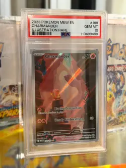 2023 POKEMON MEW EN-151 ILLUSTRATION RARE #168 CHARMANDER PSA 10 - Image 1