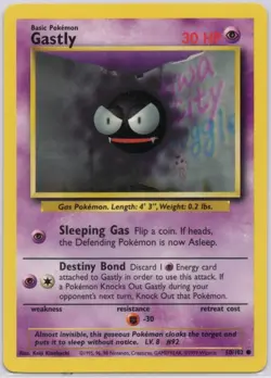 Gastly 1999 Pokemon Base Set No. 50/102 Lightly Played TCG Common - Image 1
