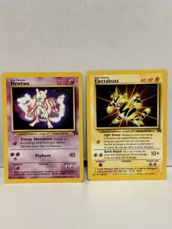 Pokemon Mewtwo & Electabuzz Lot (2 Cards) – Kids WB Promo – 1999 Vintage - Image 1