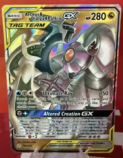 Pokemon TCG Arceus & Dialga & Palkia GX TagTeam 156/236 Sm-Cosmic Eclipse - Image 1
