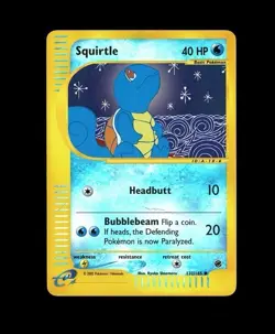 RARE 2002 Pokemon Expedition SQUIRTLE REVERSE HOLO 132/165! HP WEAR POOR DMG SEE - Image 1