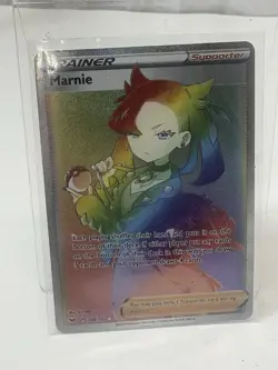 Marnie Sword & Shield Base Full Art Rainbow Rare 208/202 Trainer Pokemon Card - Image 2