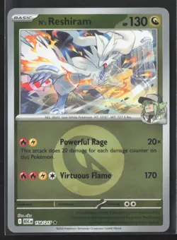 154/217 N's Reshiram - Ascended Heroes - Reverse Holo Rare Energy Symbol Pokemon - Image 1