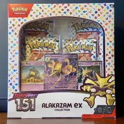 Pokemon TCG Scarlet and Violet - 151 Alakazam ex Collection Box - 4 Packs 820650855269 - Image 1
