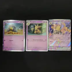 Pokemon Abra 063 Kadabra 064 Cosmos Holo Alakazam ex SVP 050 Set Holo 151 NM - Image 1