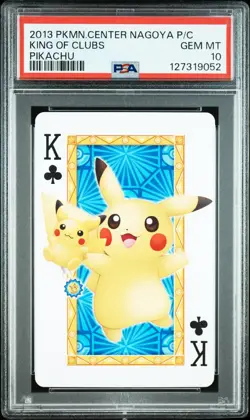 2013 POKEMON CENTER NAGOYA PLAYING CARDS PIKACHU KING OF CLUBS PSA 10 - Image 1