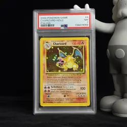 2000 Pokemon ITALIAN Unlimited Base Set Charizard Holo Rare Swirl 4/102 - PSA 7 - Image 1
