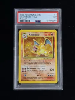 2000 Pokemon ITALIAN Unlimited Base Set Charizard Holo Rare Swirl 4/102 - PSA 7 - Image 3
