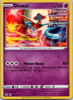 Deoxys - 120/264 - Holo Rare Fusion Strike Set TCG - Pokemon Card - NM - Image 1