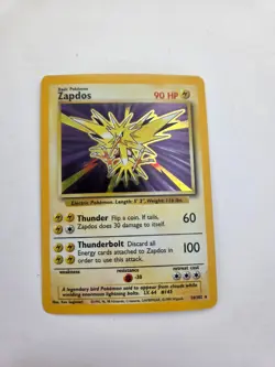 Pokemon ZAPDOS Base Set 16 16/102 Holographic WOTC TCG Holo Rare 1999 Vtg - Image 1