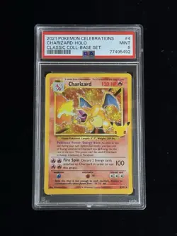 2021 Pokemon Celebrations Charizard #4 Holo Classic Collection - PSA 9 - Image 3